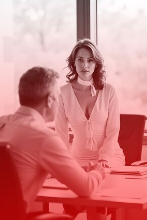 Frau Marbach sitzt unruhig