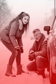 Heißer Po im kalten Schnee